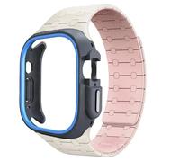 GANYUU Funda de TPU Correa de silicona para Apple Watch Band Ultra 2 49 mm 45 mm 44 mm 41 mm Funda protectora Pulsera para Iwatch Series 9 8 7 6 5 4 Correas de reloj(StarP BU,44mm)