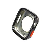 GANYUU Funda de TPU para Apple Watch Series Ultra 49 mm 9 8 7 41 mm 45 mm, carcasa con marco de parachoques para iWatch 6 5 SE 4 40 44 mm(Plating-black,45mm)