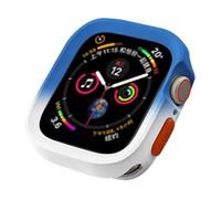 GANYUU Funda de TPU para Apple Watch Series Ultra 49 mm 9 8 7 41 mm 45 mm, carcasa con marco de parachoques para iWatch 6 5 SE 4 40 44 mm(Blue white,45mm)