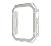 GANYUU Funda dura de PC para Apple Watch Ultra 49mm 41mm 45mm cubierta de plástico chapado para IWatch Series 9 8 7 6 SE 5 40mm 44mm funda protectora(Silver,40mm)