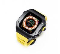 GANYUU Funda para Apple Watch Ultra de 49 mm de aleación de titanio RM Mod con kit de modificación de banda de goma de flúor, juego de pulseras y bisel de metal para Watch Ultra 8, For 49mm, Ágata