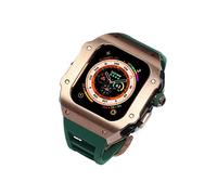 GANYUU Funda para Apple Watch Ultra de 49 mm de aleación de titanio RM Mod con kit de modificación de banda de goma de flúor, juego de pulseras y bisel de metal para Watch Ultra 8, For 49mm, Ágata