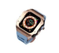 GANYUU Funda para Apple Watch Ultra de 49 mm de aleación de titanio RM Mod con kit de modificación de banda de goma de flúor, juego de pulseras y bisel de metal para Watch Ultra 8, For 49mm, Ágata