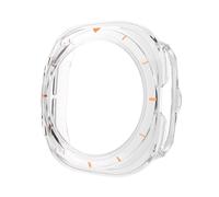 GANYUU Funda protectora de PC para Samsung Galaxy Watch 7 Ultra 47mm, carcasa protectora para Galaxy Watch 7 Ultra 47mm, funda protectora para reloj inteligente(Clear Orange)