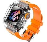 GANYUU Juego de correa de reloj de goma transparente para mujer, para Apple Watch 8, 7, 6, 5, 4 SE, funda de silicona para reloj deportivo, para iWatch de 44 mm y 45 mm, For 45mm, Ágata