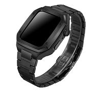 GANYUU Juego de correa protectora de metal para reloj de acero inoxidable, para Apple Watch Series 4/5/6/7/SE de 44 mm, 45 mm, correa de repuesto para reloj, 44mm, Ágata
