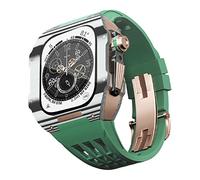 GANYUU Kit de adaptación de correa de reloj de goma de fibra de carbono de lujo, para Apple Watch 9, 8, 7, 6, SE, 5, 4, Series 44 mm, 45 mm, reemplazo de correa de reloj de repuesto, 45mm, Ágata