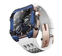 GANYUU Kit de adaptación de correa de reloj de goma de fibra de carbono de lujo, para Apple Watch 9, 8, 7, 6, SE, 5, 4, Series 44 mm, 45 mm, reemplazo de correa de reloj de repuesto, 44mm, Ágata