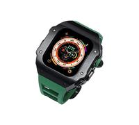 GANYUU Kit de correa de reloj de modificación, para Apple Watch Band Ultra de 49 mm, carcasa de acero inoxidable, bisel de metal, para IWatch Series Mod Kit de correa de silicona, For 49mm, Ágata