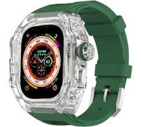 GANYUU Kit de correa de reloj transparente transparente para Apple Watch Ultra de 49 mm, 45 mm, 44 mm, carcasa rígida de policarbonato para reloj de flúor, accesorios de repuesto para iWatch