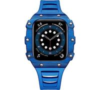 GANYUU Kit de correas de goma de fibra de carbono para Apple Watch Series 9/8/7 de 45 mm, 44 mm, parachoques de 40 mm, a prueba de golpes, accesorios de reloj para hombres y mujeres, 44mm, Ágata