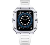 GANYUU Kit de correas de goma de fibra de carbono para Apple Watch Series 9/8/7 de 45 mm, 44 mm, parachoques de 40 mm, a prueba de golpes, accesorios de reloj para hombres y mujeres, 42mm, Ágata