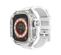 GANYUU Kit de funda transparente para reloj Apple Watch Ultra 8 de 49 mm, correa de silicona de 49 mm, kit de modificación de correa de reloj de bricolaje, FOR 49MM, Ágata