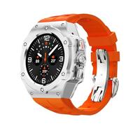 GANYUU Kit de modificación de aleación para Samsung Galaxy Watch 7 Ultra 47MM Caja de metal para Galaxy Watch 7 Ultra Fluororubber Strap Diy Mod Kit Correas de reloj(Ti-O)