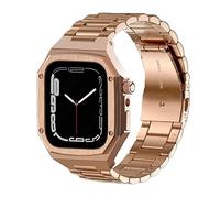 GANYUU Kit de modificación de correa de carcasa de bisel de acero metálico, para Apple Watch 9, 8, 7, 6, 5, 4, SE, 45 mm, 44 mm, correa de reloj de repuesto, 44MM, Ágata