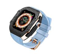 GANYUU Kit de modificación de correa de goma de flúor de fibra de carbono, para Apple Watch Ultra de 49 mm, 45 mm, 44 mm, 9 8 7 6 5 4 SE, kit de correa de repuesto para reloj, 45mm, Ágata