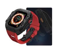 GANYUU Kit de modificación de correa de goma de flúor de fibra de carbono, para Apple Watch Ultra de 49 mm, 45 mm, 44 mm, 9 8 7 6 5 4 SE, kit de correa de repuesto para reloj, 44mm, Ágata