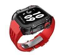 GANYUU Kit de modificación de correa de reloj de 45 mm, 44 mm, para Apple Watch 8, 7, 6, 5, 4, SE, Series SE, kit de modificación transparente, funda de fibra de poliéster, correa de caucho fluorado,