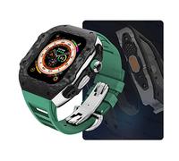GANYUU Kit de modificación de fibra de carbono, para Apple Watch Case Ultra de 49 mm, 9, 8, 7, 6, 5, 4, SE, 45 mm, 44 mm, correa de reloj de goma de flúor, piezas de repuesto, 45mm, Ágata