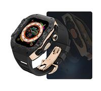 GANYUU Kit de modificación de fibra de carbono, para Apple Watch Case Ultra de 49 mm, 9, 8, 7, 6, 5, 4, SE, 45 mm, 44 mm, correa de reloj de goma de flúor, piezas de repuesto, 44mm, Ágata