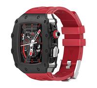 GANYUU Kit de modificación de lujo, para Apple Watch Band Case 8 7 45 mm, marco de metal con bisel de flúor, correa de reloj, para iWatch SE 6 5 4 4 44 mm, 44MM, Ágata