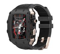 GANYUU Kit de modificación de lujo, para Apple Watch Band Case 8 7 45 mm, marco de metal con bisel de flúor, correa de reloj, para iWatch SE 6 5 4 4 44 mm, 45MM, Ágata