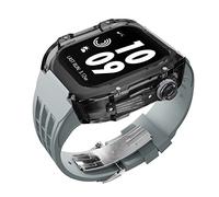 GANYUU Kit de modificación de reloj transparente de lujo, para Apple Watch Band de 45 mm, 44 mm, funda de reloj + correa de reloj, para iWatch 8/7/6/5/4/SE Series Mod accesorios, For 45mm, Ágata