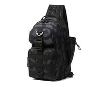 GANYUU Mochila de señuelo de pesca para hombre, caja de engranajes, bolsa de almacenamiento para señuelos, multifunción, táctica, al aire libre, viajes, camping, bolsa de aparejos de pescado, negro