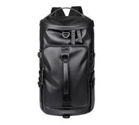 GANYUU Mochila de viaje para gimnasio, bolsa versátil de piel sintética para hombres y mujeres, casual, deportes al aire libre, bolsa de hombro para fitness, fin de semana, Black, Talla única