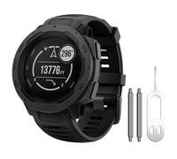 GANYUU Para correas de reloj Instinct, correas de silicona suave para correas de repuesto Instinct compatibles con Instinct Solar/Esports/Tactical(Black)