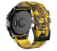 GANYUU Para correas Garmin Fenix 6, repuesto de correas de reloj suaves de 22MM para Fenix 5/Fenix 6 Pro/Fenix 5 Plus/Quatix 6/Approach S62(Camouflage Yellow)