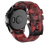 GANYUU Para correas Garmin Fenix 6, repuesto de correas de reloj suaves de 22MM para Fenix 5/Fenix 6 Pro/Fenix 5 Plus/Quatix 6/Approach S62(Camouflage Red)