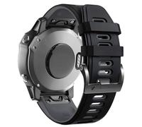 GANYUU Para Fenix 8 6X Pro Watch Band/Fenix 5X Watch Band/Fenix 7X Watch Band 26MM correa de reloj de silicona para Fenix 6X/5X Plus/7X(White-Black)