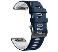 GANYUU Para Fenix 8 Watch Band/Fenix 7 Watch Band/Fenix 5 Band Reemplazo de correa de reloj de silicona de 22 mm para Fenix 6 Pro/Fenix 5 Plus/Fenix 7 Pro(Dark Blue-White)