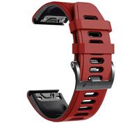 GANYUU Para Fenix 8 Watch Band/Fenix 7 Watch Band/Fenix 5 Band Reemplazo de correa de reloj de silicona de 22 mm para Fenix 6 Pro/Fenix 5 Plus/Fenix 7 Pro(Red-Black)