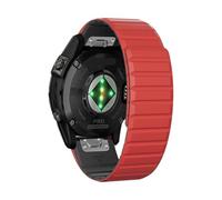 GANYUU Para Fenix 8X Bands Fenix 7X Sport 22mm 26mm Correa de reloj para Garmin Fenix 7/Fenix 6/Fenix 5/Fenix 6X Pro/Fenix 3/HR/Descent MK1/D2 Delta PX/D2 Correas de reloj(Red black,22mm