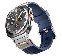 GANYUU Para Galaxy Watch 7 Ultra Fluororubber correas de reloj para Samsung Galaxy Watch Ultra Correa 47mm accesorios pulsera deportiva(Blue Starlight)