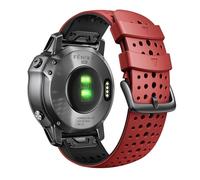 GANYUU Para Garmin Fenix 8X Fenix 7X Correa deportiva de silicona para reloj Correa de repuesto de 26 mm para Fenix 6X/6X Pro/5X Plus/Tactix 7 Pro/Enduro 2/Fenix 3/Descent Mk2(Red-black)