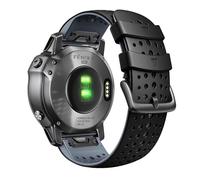 GANYUU Para Garmin Fenix 8X Fenix 7X Correa deportiva de silicona para reloj Correa de repuesto de 26 mm para Fenix 6X/6X Pro/5X Plus/Tactix 7 Pro/Enduro 2/Fenix 3/Descent Mk2(Black-gray)