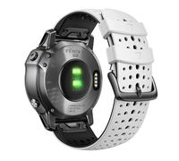 GANYUU Para Garmin Fenix 8X Fenix 7X Correa deportiva de silicona para reloj Correa de repuesto de 26 mm para Fenix 6X/6X Pro/5X Plus/Tactix 7 Pro/Enduro 2/Fenix 3/Descent Mk2(White-black)