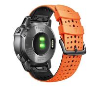 GANYUU Para Garmin Fenix 8X Fenix 7X Correa deportiva de silicona para reloj Correa de repuesto de 26 mm para Fenix 6X/6X Pro/5X Plus/Tactix 7 Pro/Enduro 2/Fenix 3/Descent Mk2(Orange-black)