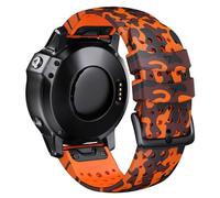 GANYUU Para Garmin Fenix 8X Fenix 7X Correa deportiva de silicona para reloj Correa de repuesto de 26 mm para Fenix 6X/6X Pro/5X Plus/Tactix 7 Pro/Enduro 2/Fenix 3/Descent Mk2(Camo orange)