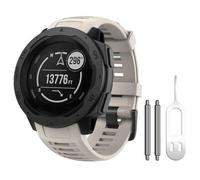GANYUU Para Garmin Instinct Band, correa de reloj de repuesto de silicona suave Compatible con Instinct 2/Solar/Tactical WatchBand(A-tundra)