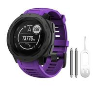 GANYUU Para Garmin Instinct Band, correa de reloj de repuesto de silicona suave Compatible con Instinct 2/Solar/Tactical WatchBand(Purple)