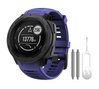 GANYUU Para Garmin Instinct Band, correa de reloj de repuesto de silicona suave Compatible con Instinct 2/Solar/Tactical WatchBand(Dark blue)