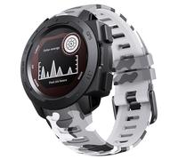 GANYUU Para Garmin Instinct Band, correa de reloj de repuesto de silicona suave Compatible con Instinct 2/Solar/Tactical WatchBand(Camo white)
