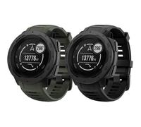 GANYUU Para Garmin Instinct Band, correa de reloj de repuesto de silicona suave Compatible con Instinct 2/Solar/Tactical WatchBand(Black+army green)