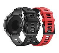 GANYUU Para Garmin Vivoactive 3 Band/Galaxy Watch 3 41mm 20mm Correa de repuesto de silicona para Galaxy Watch 4 40mm 44mm/Active 2/Forerunner 645 Watch Band(Black-gray and red-black)