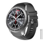 GANYUU Para Gear S3 Frontier Band sin huecos, correa de repuesto de silicona para Gear S3 Frontier/Gear S3 Classic/Galaxy Watch correa de reloj de 46mm(Black)