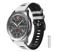 GANYUU Para Gear S3 Frontier/Classic Band Galaxy Watch 46 mm, 22 mm Correa de repuesto de silicona suave para Gear S3 Frontier/S3 Classic/Galaxy Watch 3 45 mm/Ticwatch Pro S2/E2(Whiteblack)